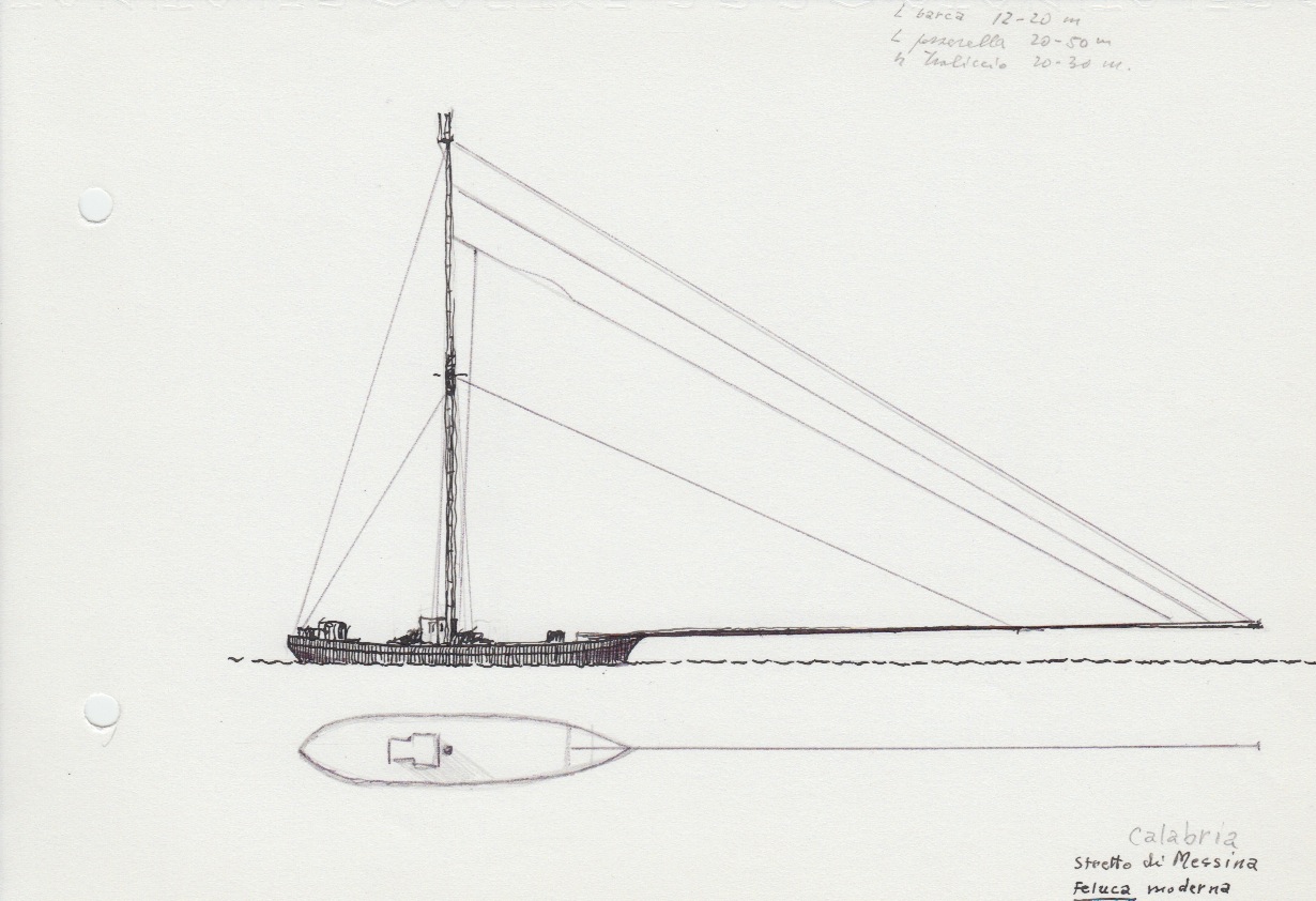 148 Calabria - Stretto di Messina - feluca moderna